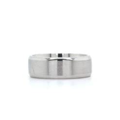 14K White Gold Satin Center Band