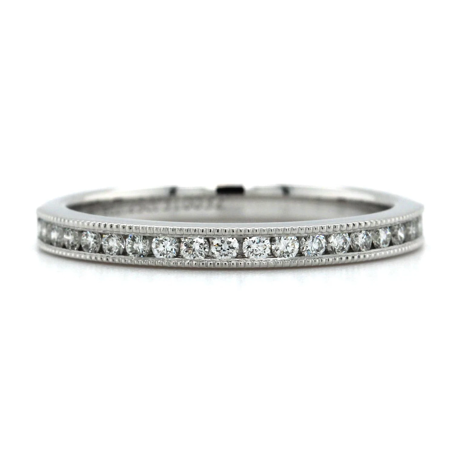 18K White Gold Channel Set Milgrain Diamond Band 3 18K White Gold Channel Set Milgrain Diamond Band