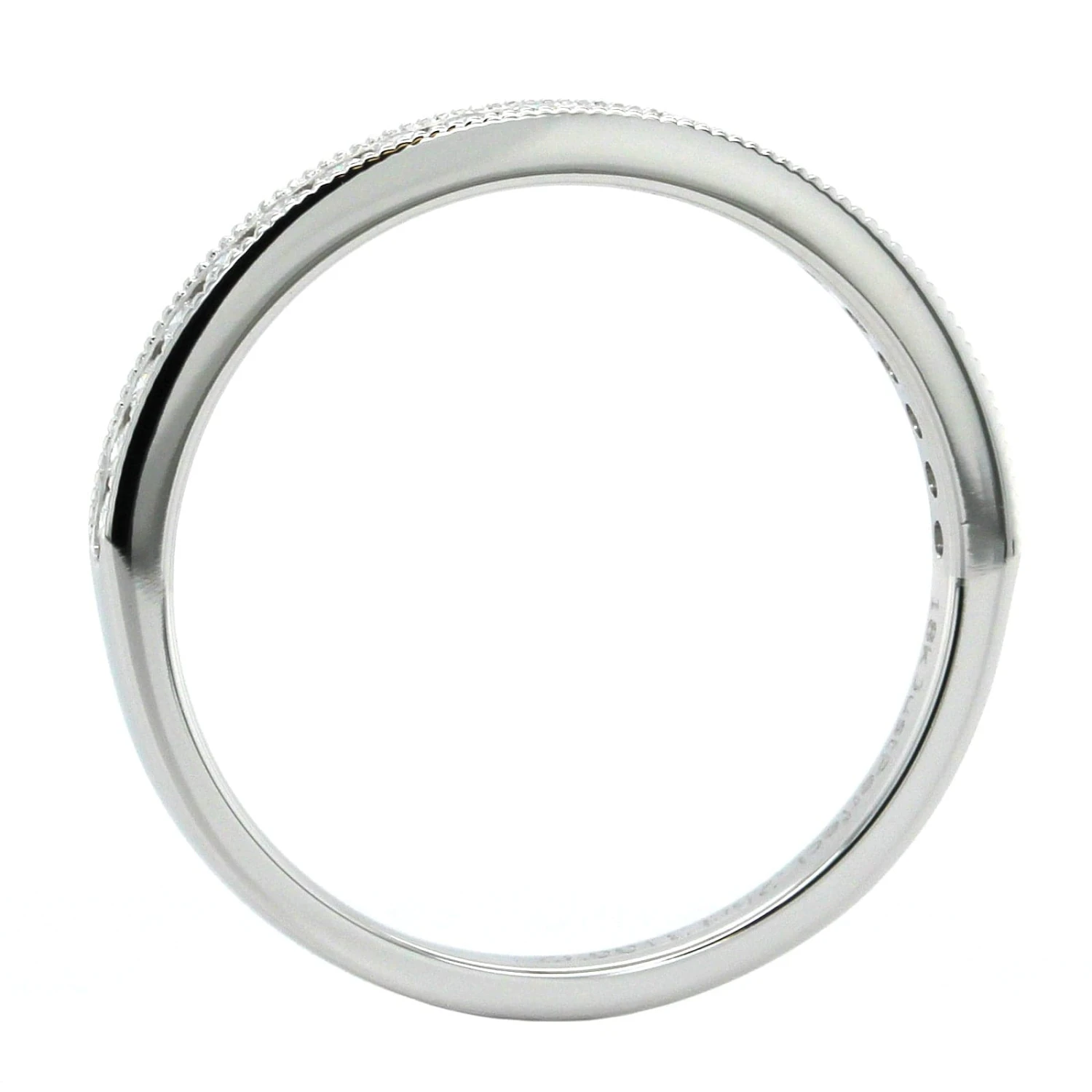 18K White Gold Channel Set Milgrain Diamond Band 5 18K White Gold Channel Set Milgrain Diamond Band - Image 3