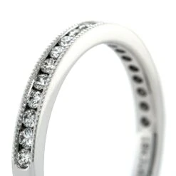 18K White Gold Channel Set Milgrain Diamond Band 10 18K White Gold Channel Set Milgrain Diamond Band -Luxe Rings Shop LCDBS0151D