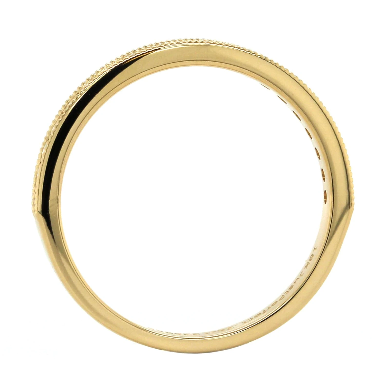 18K Yellow Gold Channel Set Milgrain Diamond Band 5 18K Yellow Gold Channel Set Milgrain Diamond Band - Image 3