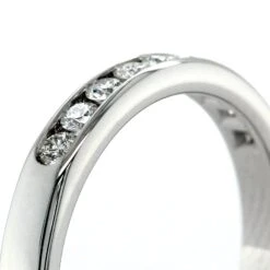 18K White Gold Channel Set 9 Stone Diamond Band -Luxe Rings Shop LCDBS0155D