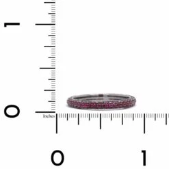 18K White Gold 3 Row Ruby Band 8 18K White Gold 3 Row Ruby Band -Luxe Rings Shop LDB1853B