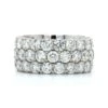 18K White Gold Three-Row Shared Prong Diamond Band -Luxe Rings Shop LDB2834A