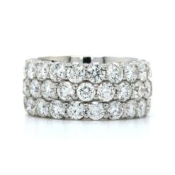 18K White Gold Three-Row Shared Prong Diamond Band -Luxe Rings Shop LDB2834A 513f067c 8390 4883 8ff9 0993e0666456