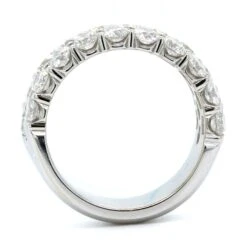 18K White Gold Three-Row Shared Prong Diamond Band -Luxe Rings Shop LDB2834C
