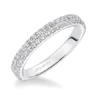 18K White Gold Double Row Shared Prong Band 1 18K White Gold Double Row Shared Prong Band -Luxe Rings Shop LDB3194