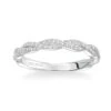 18K White Gold Twist Diamond Band -Luxe Rings Shop LDB3258a