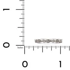 18K White Gold Alternating Round And Teardrop Wedding Band -Luxe Rings Shop LDB3877C