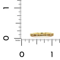 18K Yellow Gold Alternating Round And Floral Milgrain Wedding Band -Luxe Rings Shop LDB3879C