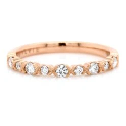 18K Rose Gold Round Milgrain Diamond Band -Luxe Rings Shop LDB3895 dbd68fab fa7e 4163 be9b befee872fe9b
