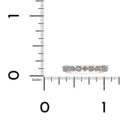 18K White Gold Alternating Shape Milgrain Wedding Band 7 18K White Gold Alternating Shape Milgrain Wedding Band -Luxe Rings Shop LDB3896C