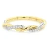 18K Two-tone Gold Half Diamond Twisted Band -Luxe Rings Shop LDB3904