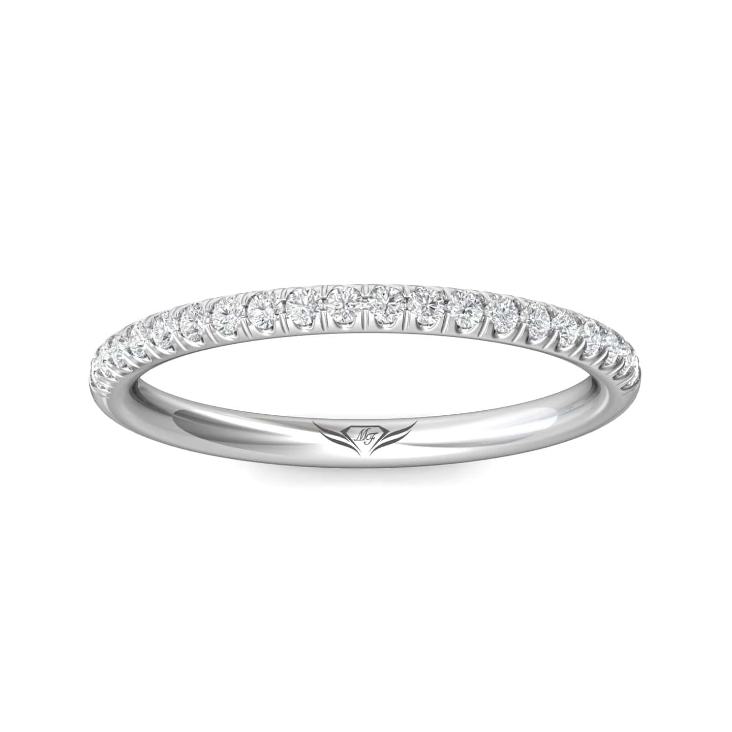 18K White Gold FlyerFit Micro Pave Wedding Ring 4 18K White Gold FlyerFit Micro Pave Wedding Ring - Image 2