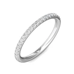 18K White Gold FlyerFit Micro Pave Wedding Ring 9 18K White Gold FlyerFit Micro Pave Wedding Ring -Luxe Rings Shop LDB4022d