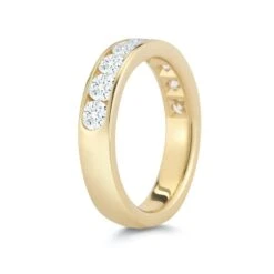 18K Yellow Gold Channel Set Diamond Wedding Ring -Luxe Rings Shop LDB4036B