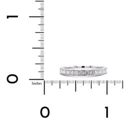 18K White Gold Bead Set Diamond Band -Luxe Rings Shop LDB4126C