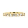 18K Yellow Gold Round And Baguette Diamond Band 2 18K Yellow Gold Round And Baguette Diamond Band -Luxe Rings Shop LDB4322A