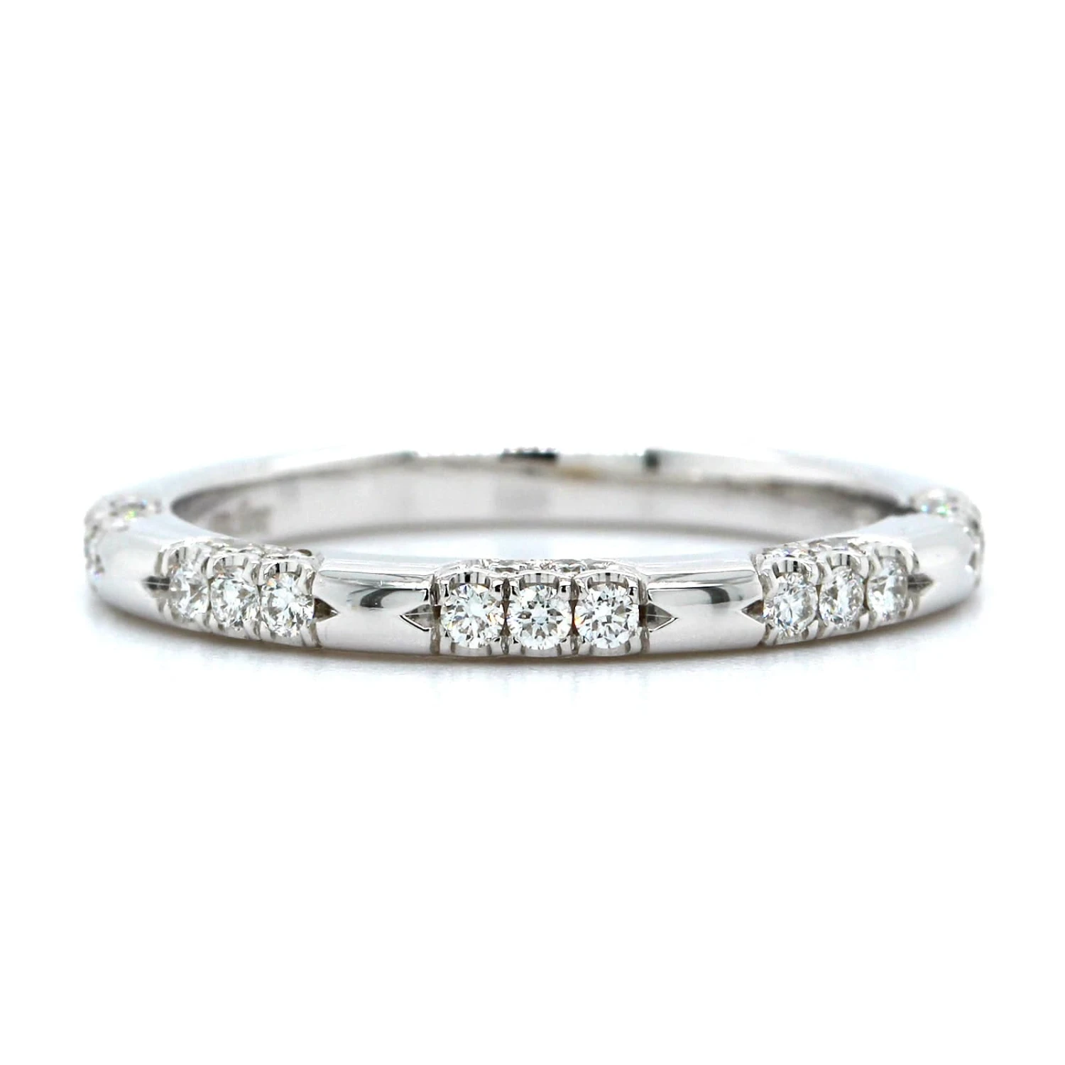 18K White Gold Cluster Diamond Band 3 18K White Gold Cluster Diamond Band