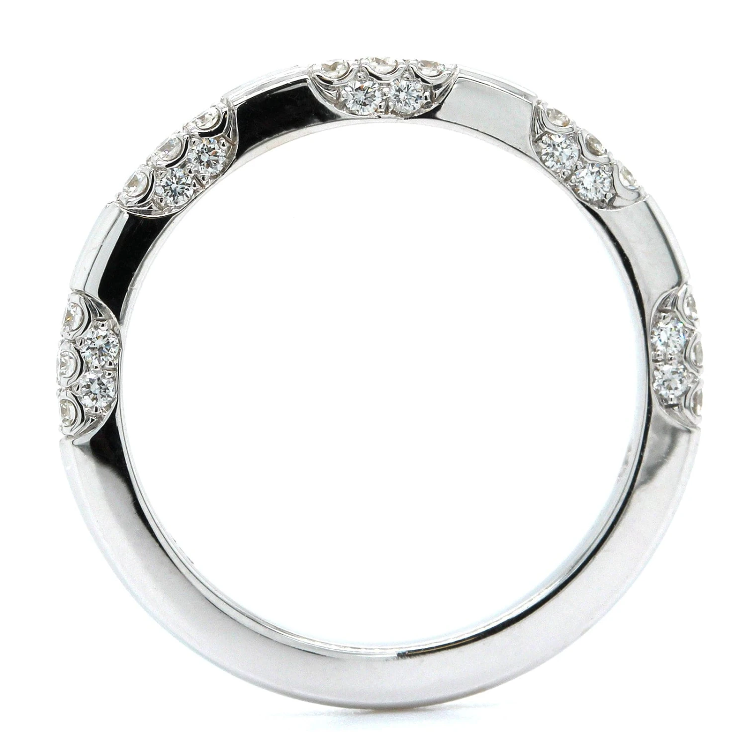 18K White Gold Cluster Diamond Band 5 18K White Gold Cluster Diamond Band - Image 3