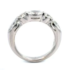 Platinum Shared Prong Alternating Round And Oval Diamond Band 9 Platinum Shared Prong Alternating Round And Oval Diamond Band -Luxe Rings Shop LDB4500C