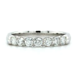 18K White Gold 7 Stone Diamond Band -Luxe Rings Shop LDBS0153A 5ead4049 3c9c 47f3 9248 c6547245fb7b