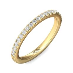 18K Yellow Gold Prong Set Round Diamond Band -Luxe Rings Shop LDBS0232E 13d304e0 b5d1 471c 9934 b30d702b2114
