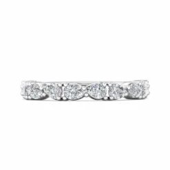 Platinum Prong Set Pear Shaped Diamond Band