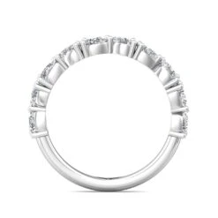 Platinum Prong Set Pear Shaped Diamond Band -Luxe Rings Shop LDBS0241C d870c14e d3e8 447d 815c 5e4f17dfd389