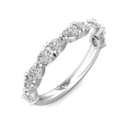 Platinum Prong Set Pear Shaped Diamond Band -Luxe Rings Shop LDBS0241E 248b029c dcb7 4f42 a2d1 b29aa7793478