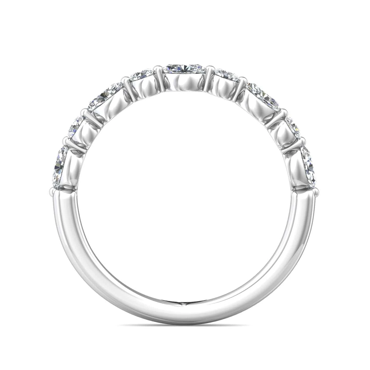 Platinum Single Prong Diamond Band With Alternating Round & Marquise Diamonds 5 Platinum Single Prong Diamond Band With Alternating Round & Marquise Diamonds - Image 3