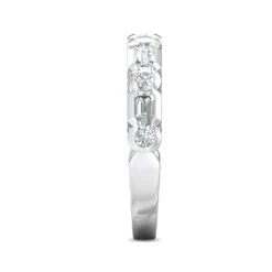 Platinum Semi Bezel Set Alternating Diamond Cut Band -Luxe Rings Shop LDBS0256D 35d0d7e6 c935 4c30 9a9e f380c0f1e101