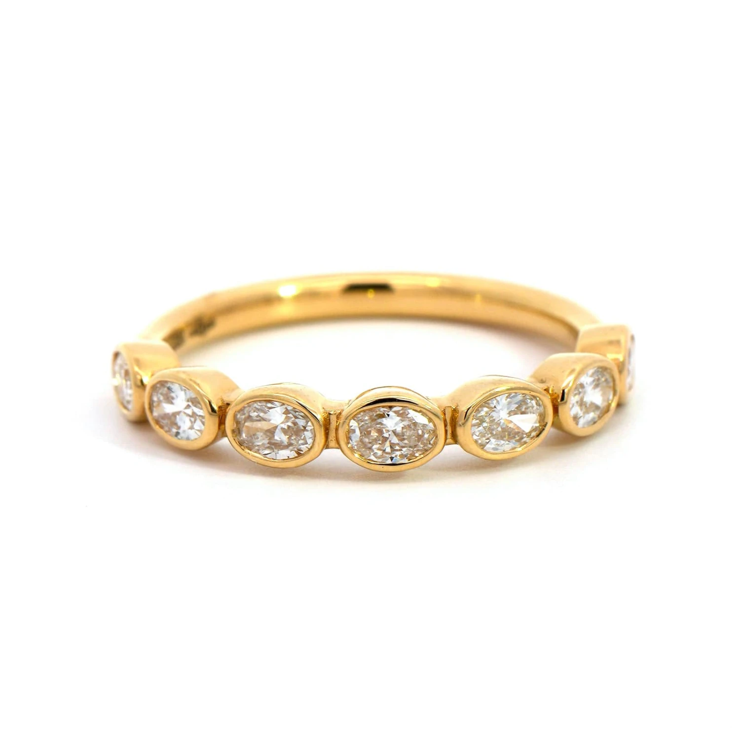 18K Yellow Gold Bezel Set Diamond Band 3 18K Yellow Gold Bezel Set Diamond Band