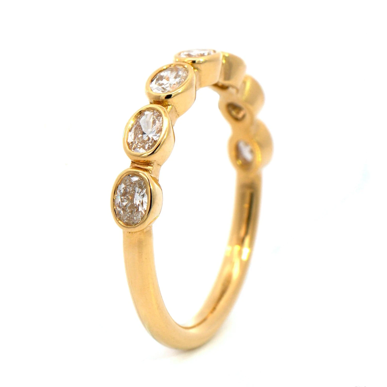 18K Yellow Gold Bezel Set Diamond Band 4 18K Yellow Gold Bezel Set Diamond Band - Image 2