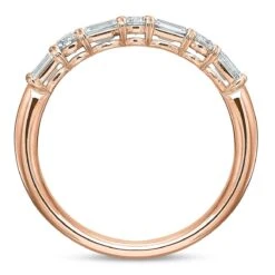 18K Rose Gold Diamond Shared Prong Band -Luxe Rings Shop LDBS0273C