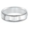 14K White Gold Comfort Fit Milgrain Band 4mm -Luxe Rings Shop MIRW4010