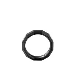 Faceted Band Ring In Black Titanium -Luxe Rings Shop R25209MBB ALT1