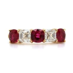 18K Yellow Gold Ruby And Diamond Band