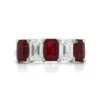 Platinum Emerald Cut Ruby And Diamond Band -Luxe Rings Shop RDR2581A 774d07aa 4beb 4097 a7d6 138db5c738dc