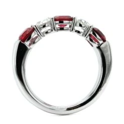 Platinum Diamond And Ruby Shared Prong Band -Luxe Rings Shop RDRB0047C ae94486d 6e76 46b7 b3b9 a8176fbfe396