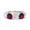 Platinum Shared Prong Alternating Round Diamond And Ruby Band 1 Platinum Shared Prong Alternating Round Diamond And Ruby Band -Luxe Rings Shop RDRB0050A