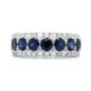 14K White Gold Sapphire And Diamond Band