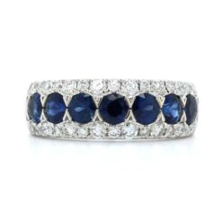 14K White Gold Sapphire And Diamond Band -Luxe Rings Shop SDRB0113A b7e40518 08ad 4abf 98e4 5c48291b5c02