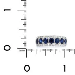 14K White Gold Sapphire And Diamond Band -Luxe Rings Shop SDRB0113D