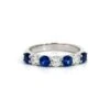 Platinum Round Cut Sapphire And Diamond Shared Prong Band -Luxe Rings Shop SDRB0145A