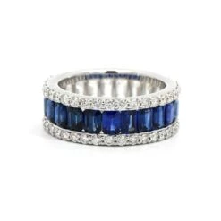 18K White Gold Prongset Set Diamond And Sapphire Eternity Band -Luxe Rings Shop SDRB0148A 6de0dfd2 ab72 40a4 a7b7 8ae7c087d1ac