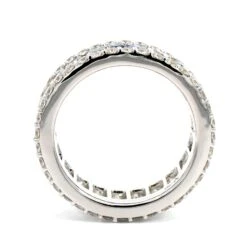 18K White Gold Prongset Set Diamond And Sapphire Eternity Band -Luxe Rings Shop SDRB0148D