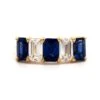 18K Yellow Gold 5 Stone Sapphire And Diamond Band -Luxe Rings Shop SDRB0152A
