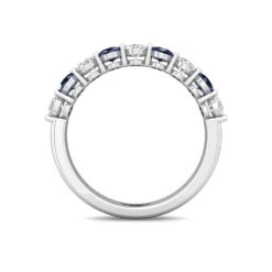 Platinum Shared Prong Sapphire & Diamond Band -Luxe Rings Shop SDRBS0002C 7eae11e7 d2a7 411c 8257 b318bea43413