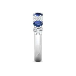 Platinum Shared Prong Sapphire & Diamond Band -Luxe Rings Shop SDRBS0002D 20c92452 f63e 4086 8d64 98006b5194d2
